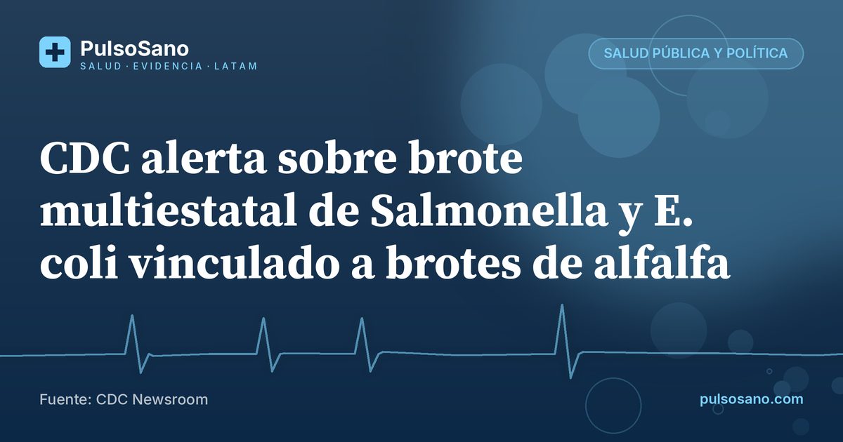 CDC alerta sobre brote multiestatal de Salmonella y E. coli vinculado a brotes de alfalfa
