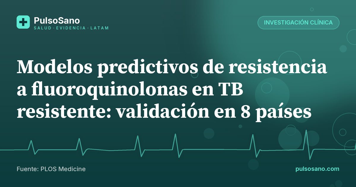 Modelos predictivos de resistencia a fluoroquinolonas en TB resistente: validación en 8 países