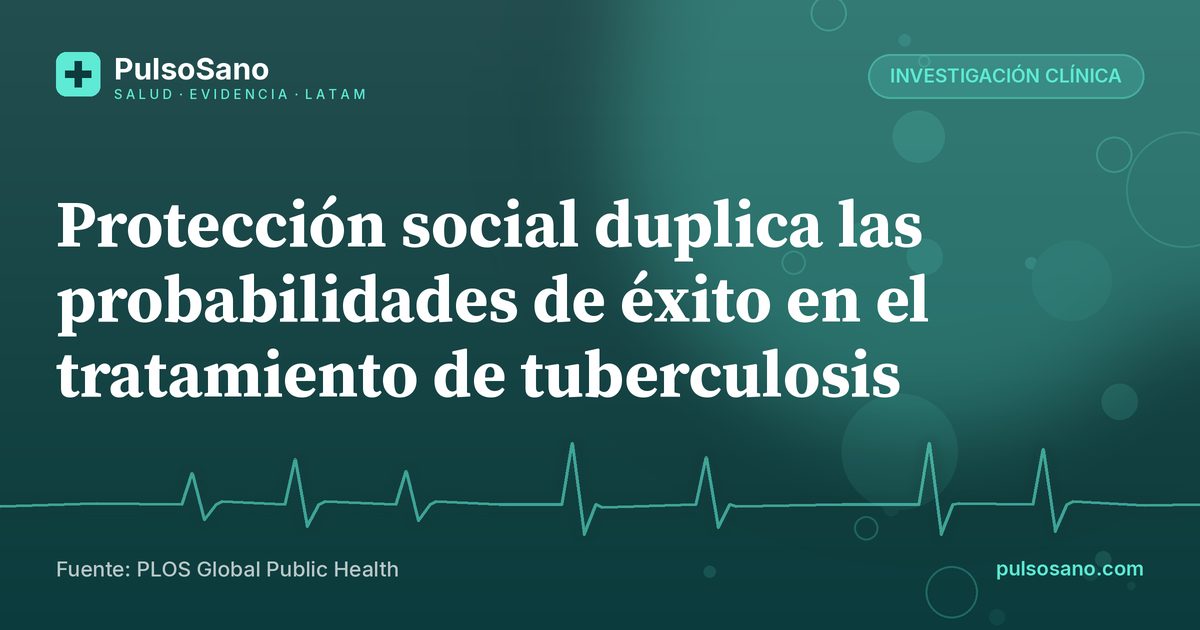 Protección social duplica las probabilidades de éxito en el tratamiento de tuberculosis